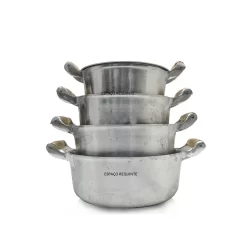 Jogo de Panela Aluminio Batido 4 peças Polidas Super Grossas e Resistentes