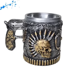 Caneca Chopp Caveira Punk em resina Exclusiva Escolha a Sua