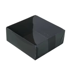 Caixa 4 Doces com Tampa - 8x8x3,5cm Preta 10un - Assk Rizzo