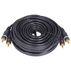 Cabo Rca Kx3 5 Metros 5mm Emborrachado Som Automotivo P/ Modulo