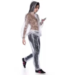 Conjunto De Chuva Ciclista Moto Transparente P