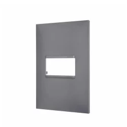 Placa Acabamento 4x2 1 Posto Horizontal Cinza Pialplus