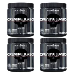 Kit 4x Creatina Monohidratada Creatine Turbo 300g BlackSkull
