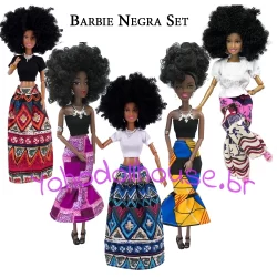 Princesa negra Boneca Estilo América Do Sul Com Vestido E Acessórios Articulada De 30cm 12