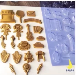 Forma Placa De Modelagem Para Chocolate De Festas, Decoração  APLIQUES FESTA JUNINA - CÓD P870//