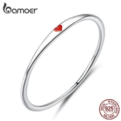 Anel Bamoer Prata 925 Simples Love SCR620