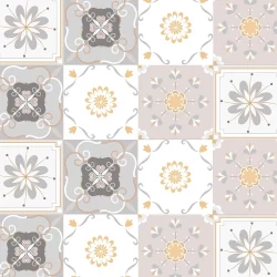 Adesivo de Parede Azulejo Portugues em tons de rosa, bege e branco para Área Gourmet