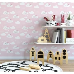Papel De Parede Auto Colante Nuvem Infantil Quarto
