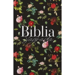 Bíblia Sagrada ARC | Letra Normal | Harpa | Capa Dura | Rosas do Campo Preta | 860 Páginas