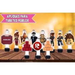 Apliques para Tubetes de 13cm - Tema Roblox - Kit com17un