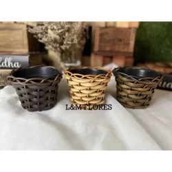 Vaso de Vime/Fibra Cachepot tamanho P ideal para montagem de arranjos e decoração de festa, casa, casamentos e eventos