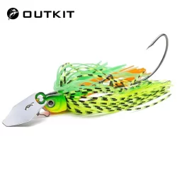 14g Pesca Spinnerbait Silicone Saia De Metal Lure Jig Baixo pike walleye Lantejoulas Spinner Barba Manivela Gancho