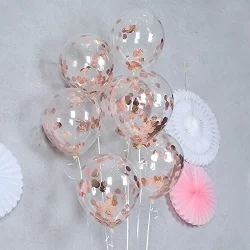 6 Balão De Látex Rose Gold 10 Polegadas Para Aniversário / Casamento / Decoração De Festa