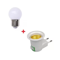 Kit 1 Lampada Bolinha + Bocal de tomada Liga/Desliga com Envio Rápido e Frete Grátis