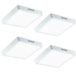 Kit 4 Plafon Sobrepor Quadrado Led 25w Bivolt 30x30