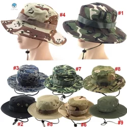 Novo Camuflagem De Chapéu De Montanhismo E De Pesca Ao Ar Livre , beni Redondo Militar De Acampamento