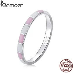 Bamoer Anel Feminino Simples De Prata 925 Da Moda Para Mulheres SCR794-6