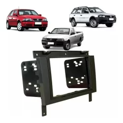 Moldura DVD 2DIN Central Multimídia Gol G3 Preta 2000 A 2005