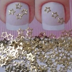 Estrela vazada em metal dourado para enfeite decoração encapsulamento de unhas