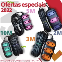 Extensão elétrica UNIVERSAL 10 metros CABO PP REFORÇADO