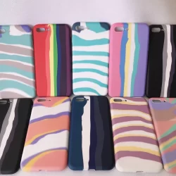 Capa Capinha de Celular Arco-iris De Silicone Para Iphone 7 Plus/8 Plus