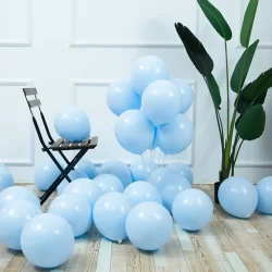 50 Unidades Balão Bexiga Azul Candy Color Número 7 Polegadas Para Festas