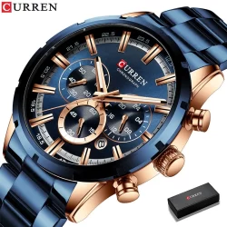 CURREN Relógio Original Marca Casual à Prova D'água Moda Quartzo Esporte Relógios Masculinos 8355Q
