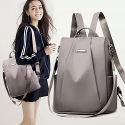 Mochila Feminina Grande De Tecido Oxford À Prova D'água Casual/Bolsa De Viagem Combina Com Tudo