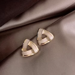 Brincos vidrados em forma de triângulo da moda