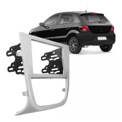 Moldura Painel 2 Din Dvd Multimídia Gol G5 Prata 2009 A 2012