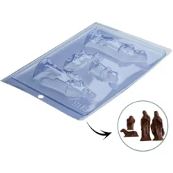 1~5 Forma Simples PRESÉPIO 2 NATAL em Acetato PORTO Para Doces de Chocolate e Confeitaria. P608 - N7