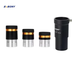 SVBONY Lente do telescópio 4 mm 10 mm 23 mm Oculares do telescópio Grande angular 62 graus + 5x Barlow Lens Telescope Kit de acessórios