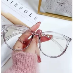 Óculos Delicado Moda Cinza Anti Luz Azul Transparente H8541
