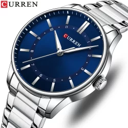 CURREN Relógios Masculinos Marca Original Nova Moda Simples Negócios Casual Aço Inoxidável Quartzo Impermeável 8430 X