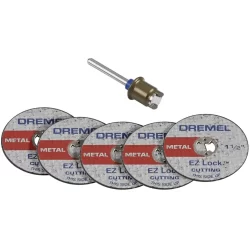Kit Discos de Corte 38mm com Mandril Dremel EZ406 com 6 Peças Ez Lock