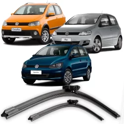 Par de Palhetas Limpador De Parabrisa Dianteiro - Volkswagen Fox Spacefox Crossfox 2013 diante