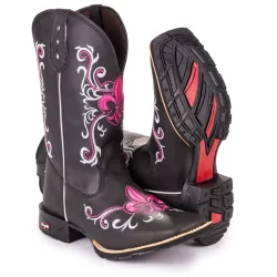 Bota Texana Country Feminina Dudalina Pink Bico Quadrado LP