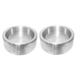 Kit 2 Comedouro Alumínio Pesado Grande 2 Litros Para Cães Cachorros Pet Forte Premium
