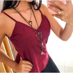 Blusinha de alcinha feminina suede diversas cores todos os tamanhos