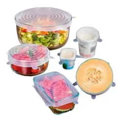 Tampa De Silicone Flexivel Reutilizavel Kit 6 Unidades Oferta