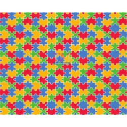 Tecido tricoline, microfibra ou gabardine estampado - Quebra cabeça - autismo - 0.50 cm