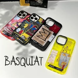Basquiat Doodle Arte Abstrata Coroa Doce Cor Capa Macia Compatível Para iPhone 16 Pro Max Plus 15/13/12/11/X/XS/XR/SE/8/