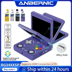 Anbernic RG34XXSP Flip Handheld Game Console 3.4-inch IPS Screen Linux 64-bit 3300mAh WIFI Collapsible Retro Video Gaming Player