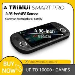 Console de jogos portátil TRIMUI SMART PRO, tela IPS de 4,96 polegadas, sistema Linux, joystick iluminado RGB, reprodutor de videogame retrô