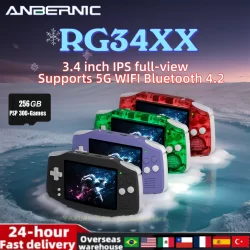 ANBERNIC RG34XX RG 34XX Handheld Game Console Video Games Players 3.4-inch IPS Screen Linux 64-bit System HD TV 5G WiFi PSP Gift