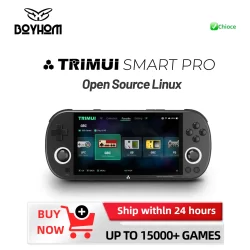 Trimui Smart Pro Console de jogos portátil 4.96 ''tela IPS Sistema Linux Joystick Iluminação RGB Trimui Retro Console de videogame presente