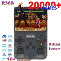 R36s retro console de jogo portátil sistema arkos original 3.5 Polegada tela ips portátil bolso player vídeo 64gb 128gb presente do miúdo
