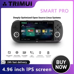 Console de jogos portátil de código aberto TRIMUI Smart Pro, sistema Linux, estilo arcade retrô, display HD 4,96" - presente perfeito para meninos