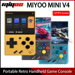 MIYOO Mini V4 Portable Retro Handheld Game Console 2.8"Inch IPS Screen Small Video Game Consoles Classic Gaming Emulator Players