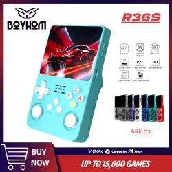 ARKOS R36S Retro Console de videogame portátil Sistema Linux Tela IPS de 3,5 polegadas Leitor de vídeo portátil de bolso Mais de 15000 jogos